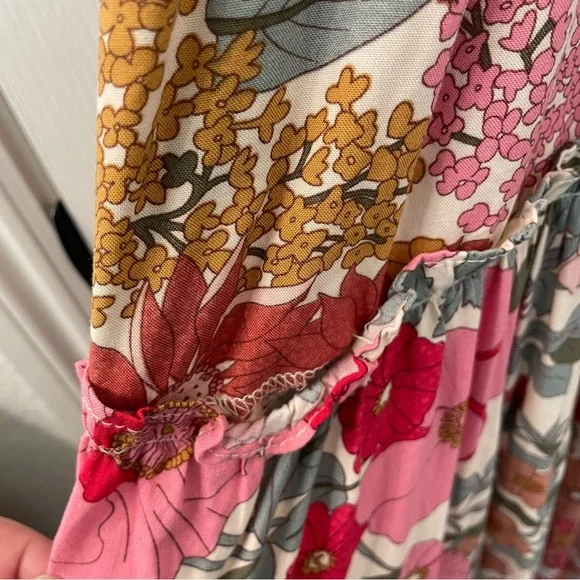 JODIFL Pink and Brown Floral Maxi Dress - Picture 2 of 9